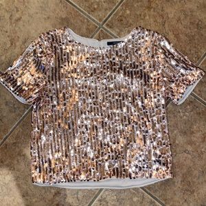 Forever 21 Rose gold sequined top